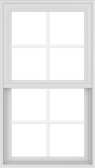 WDMA 24x42 (17.5 x 41.5 inch) Vinyl uPVC White Single Hung Double Hung Window with Colonial Grids Exterior