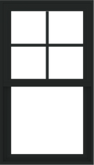 WDMA 24x42 (23.5 x 41.5 inch) Vinyl uPVC Black Single Hung Double Hung Window with Prairie Grids Interior