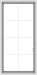 WDMA 24x48 (23.5 x 47.5 inch) uPVC Vinyl White push out Casement Window with Colonial Grids