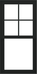 WDMA 24x48 (23.5 x 47.5 inch) Vinyl uPVC Black Single Hung Double Hung Window with Prairie Grids Interior