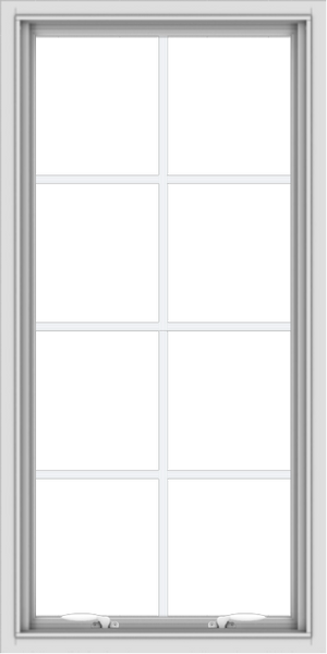 WDMA 24x48 (23.5 x 47.5 inch) White uPVC Vinyl Push out Awning Window with Colonial Grids Interior