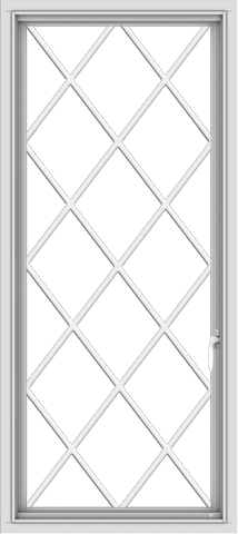 WDMA 24x54 (23.5 x 53.5 inch) uPVC Vinyl White push out Casement Window without Grids with Diamond Grills