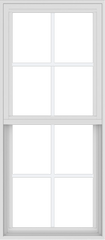 WDMA 24x54 (17.5 x 53.5 inch) Vinyl uPVC White Single Hung Double Hung Window with Colonial Grids Exterior