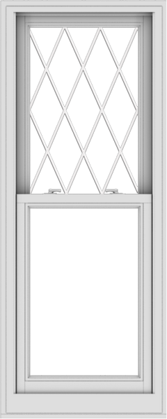 WDMA 24x60 (23.5 x 59.5 inch)  Aluminum Single Double Hung Window with Diamond Grids