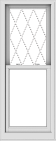 WDMA 24x60 (23.5 x 59.5 inch)  Aluminum Single Double Hung Window with Diamond Grids