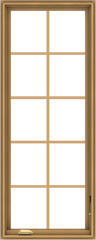 WDMA 24x60 (23.5 x 59.5 inch) Pine Wood Dark Grey Aluminum Crank out Casement Window with Colonial Grids