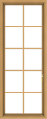 WDMA 24x60 (23.5 x 59.5 inch) Pine Wood Light Grey Aluminum Push out Casement Window with Colonial Grids