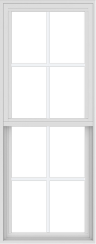 WDMA 24x60 (17.5 x 59.5 inch) Vinyl uPVC White Single Hung Double Hung Window with Colonial Grids Exterior