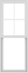 WDMA 24x60 (23.5 x 59.5 inch) Vinyl uPVC White Single Hung Double Hung Window with Top Colonial Grids Exterior