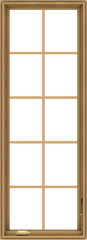 WDMA 24x66 (23.5 x 65.5 inch) Pine Wood Dark Grey Aluminum Crank out Casement Window with Colonial Grids