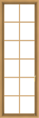 WDMA 24x72 (23.5 x 71.5 inch) Pine Wood Light Grey Aluminum Push out Casement Window with Colonial Grids