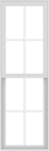 WDMA 24x72 (17.5 x 71.5 inch) Vinyl uPVC White Single Hung Double Hung Window with Colonial Grids Exterior