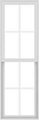 WDMA 24x72 (17.5 x 71.5 inch) Vinyl uPVC White Single Hung Double Hung Window with Colonial Grids Exterior