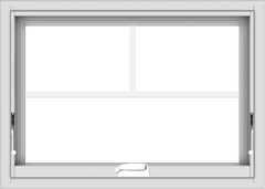 WDMA 28x20 (27.5 x 19.5 inch) White Vinyl uPVC Crank out Awning Window with Fractional Grilles