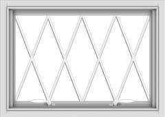 WDMA 28x20 (27.5 x 19.5 inch) White uPVC Vinyl Push out Awning Window without Grids with Diamond Grills