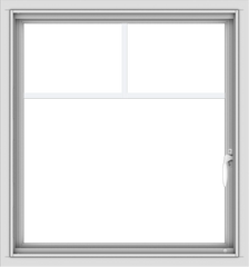 WDMA 28x30 (27.5 x 29.5 inch) Vinyl uPVC White Push out Casement Window with Fractional Grilles