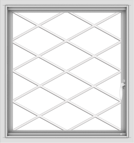 WDMA 28x30 (27.5 x 29.5 inch) Vinyl uPVC White Push out Casement Window  with Diamond Grills