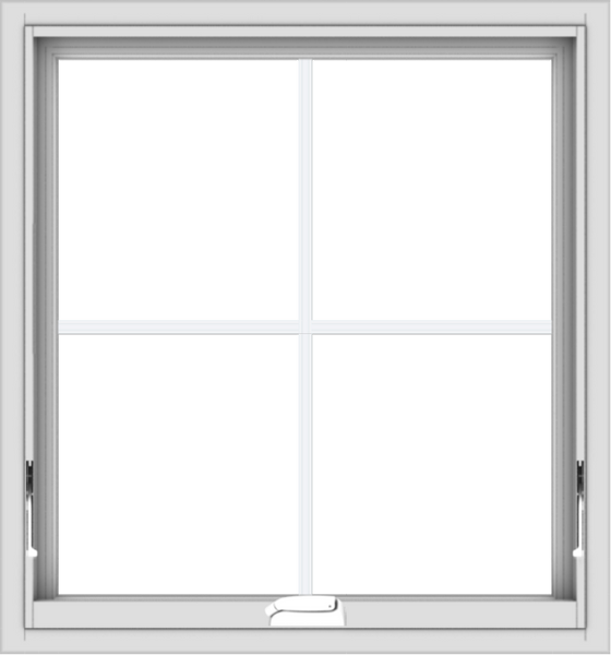 WDMA 28x30 (27.5 x 29.5 inch) White Vinyl uPVC Crank out Awning Window with Colonial Grids Interior