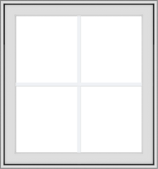 WDMA 28x30 (27.5 x 29.5 inch) White Vinyl uPVC Crank out Awning Window with Colonial Grids Exterior