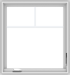 WDMA 28x30 (27.5 x 29.5 inch) White Vinyl uPVC Crank out Casement Window with Fractional Grilles