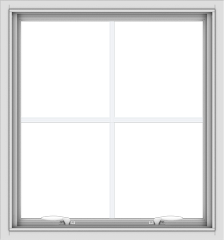 WDMA 28x30 (27.5 x 29.5 inch) White uPVC Vinyl Push out Awning Window with Colonial Grids Interior