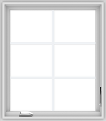 WDMA 28x32 (27.5 x 31.5 inch) White Vinyl uPVC Crank out Casement Window with Colonial Grids