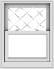 WDMA 28x36 (27.5 x 35.5 inch)  Aluminum Single Double Hung Window with Diamond Grids