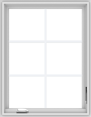 WDMA 28x36 (27.5 x 35.5 inch) White Vinyl uPVC Crank out Casement Window with Colonial Grids