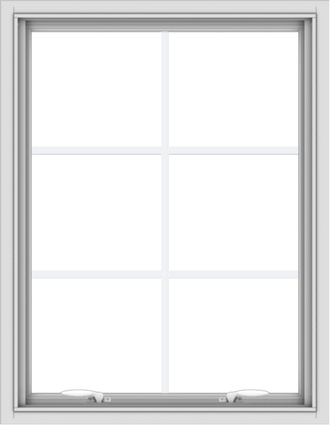 WDMA 28x36 (27.5 x 35.5 inch) White uPVC Vinyl Push out Awning Window with Colonial Grids Interior