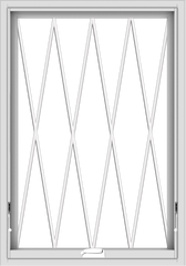 WDMA 28x40 (27.5 x 39.5 inch) White Vinyl uPVC Crank out Awning Window without Grids with Diamond Grills