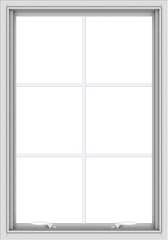 WDMA 28x40 (27.5 x 39.5 inch) White uPVC Vinyl Push out Awning Window with Colonial Grids Interior