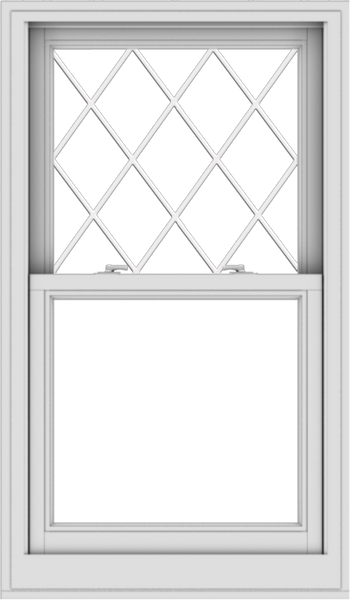 WDMA 28x48 (27.5 x 47.5 inch)  Aluminum Single Double Hung Window with Diamond Grids