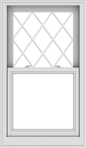 WDMA 28x48 (27.5 x 47.5 inch)  Aluminum Single Double Hung Window with Diamond Grids