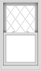 WDMA 28x48 (27.5 x 47.5 inch)  Aluminum Single Double Hung Window with Diamond Grids