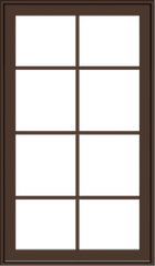 WDMA 28x48 (27.5 x 47.5 inch) Oak Wood Dark Brown Bronze Aluminum Crank out Awning Window with Colonial Grids Exterior