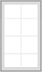 WDMA 28x48 (27.5 x 47.5 inch) White Vinyl uPVC Crank out Awning Window with Colonial Grids Exterior