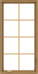 WDMA 28x54 (27.5 x 53.5 inch) Pine Wood Dark Grey Aluminum Crank out Casement Window with Colonial Grids