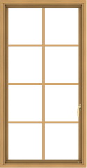 WDMA 28x54 (27.5 x 53.5 inch) Pine Wood Light Grey Aluminum push out Casement Window with Colonial Grids