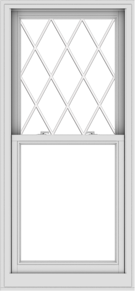 WDMA 28x60 (27.5 x 59.5 inch)  Aluminum Single Double Hung Window with Diamond Grids