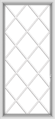 WDMA 28x60 (27.5 x 59.5 inch) White Vinyl uPVC Push out Casement Window without Grids with Diamond Grills