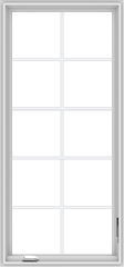 WDMA 28x60 (27.5 x 59.5 inch) White Vinyl uPVC Crank out Casement Window with Colonial Grids