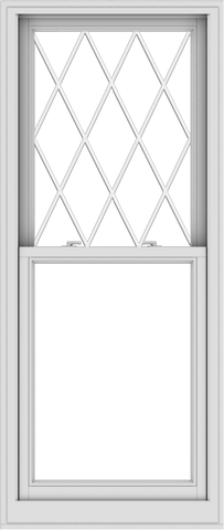 WDMA 28x66 (27.5 x 65.5 inch)  Aluminum Single Double Hung Window with Diamond Grids