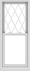 WDMA 28x66 (27.5 x 65.5 inch)  Aluminum Single Double Hung Window with Diamond Grids