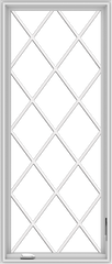 WDMA 28x66 (27.5 x 65.5 inch) White Vinyl uPVC Crank out Casement Window without Grids with Diamond Grills