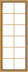 WDMA 28x72 (27.5 x 71.5 inch) Pine Wood Light Grey Aluminum Push out Casement Window with Colonial Grids