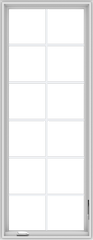 WDMA 28x72 (27.5 x 71.5 inch) White Vinyl uPVC Crank out Casement Window with Colonial Grids