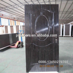 3 panel PVC laminated steel door with wooden edge on China WDMA