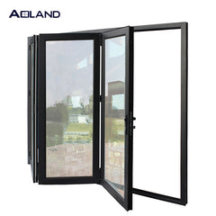 3 panel black metal profilealuminum bi fold door with blinds on China WDMA