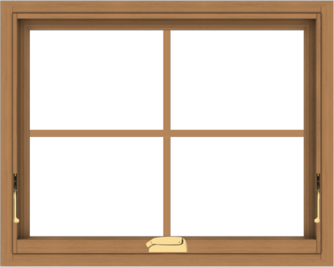 WDMA 30x24 (29.5 x 23.5 inch) Oak Wood Dark Brown Bronze Aluminum Crank out Awning Window with Colonial Grids Interior