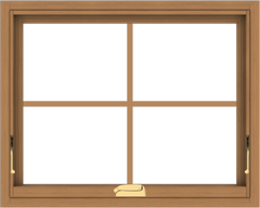 WDMA 30x24 (29.5 x 23.5 inch) Oak Wood Dark Brown Bronze Aluminum Crank out Awning Window with Colonial Grids Interior